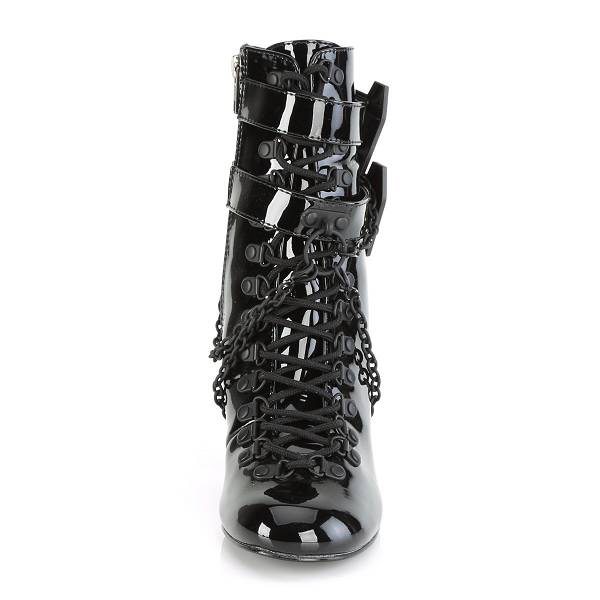 Demonia Women's Vivika-128 Ankle Boots - Black Patent D6320-48US Clearance